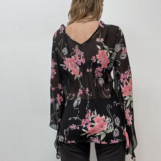 Sheer black flared fairy top