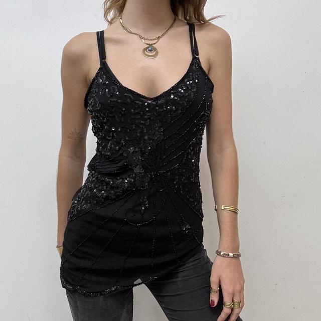 Lace embelished grunge vest