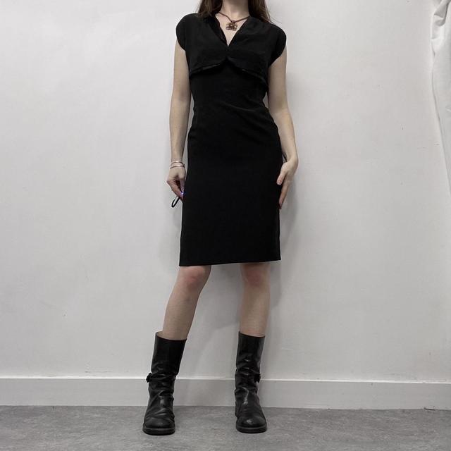 Black layered fitted vintage dress