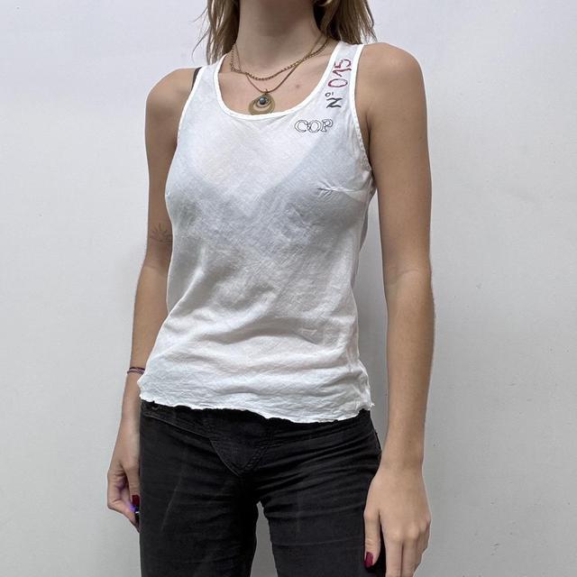 Cotton white cop copine vest