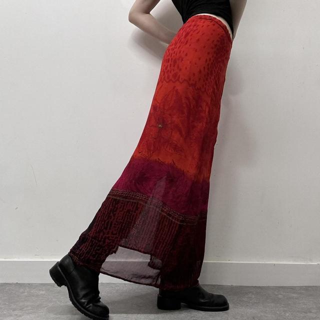 Patterned summer maxi skirt