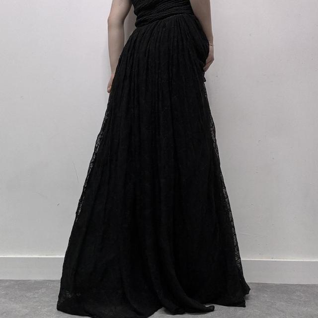 Gothic sheer black mesh maxi skirt