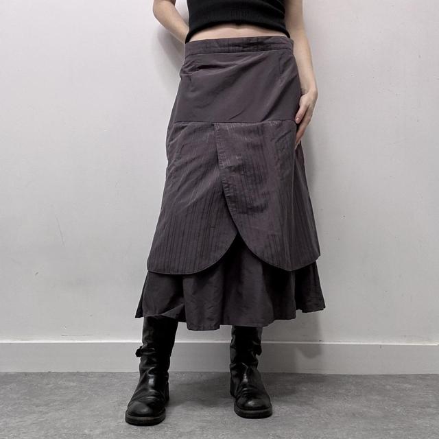 Grey pinstripe skirt