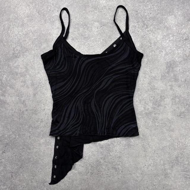 Black studded eyelet cami vest