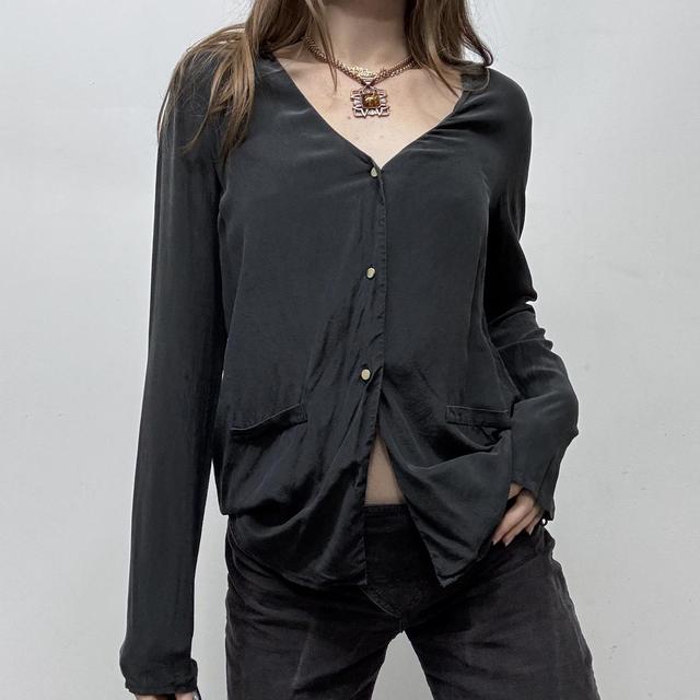 Black silk sezane shirt