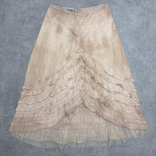 Distressed ruffle fairy maxi skirt