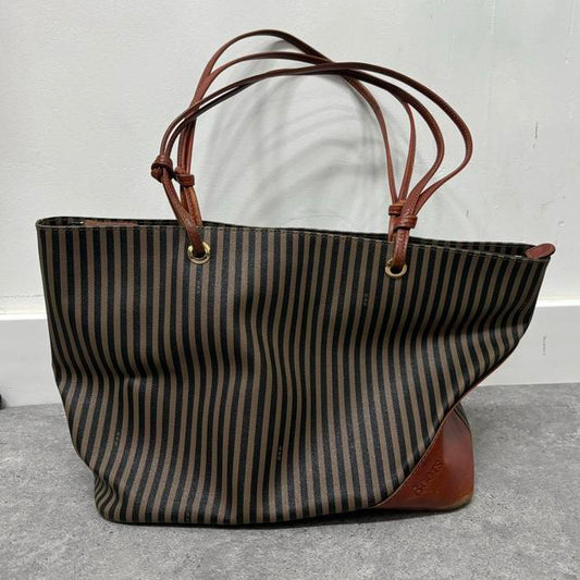 Vintage pinstripe leather shoulder bag