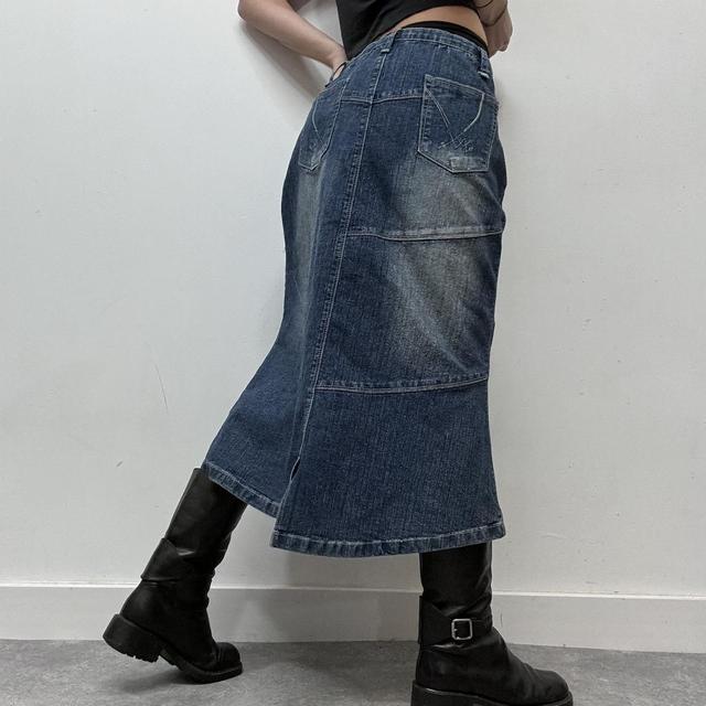 Panelled denim deconstructed skirt
