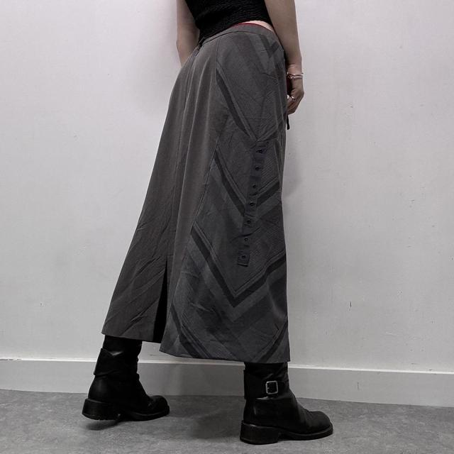 Pinstripe grey suit office skirt