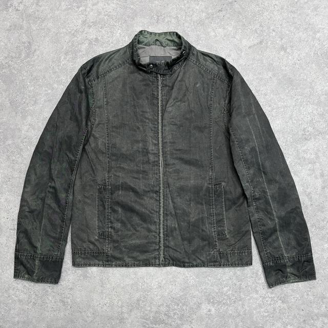 Distressed biker bomber jacket
