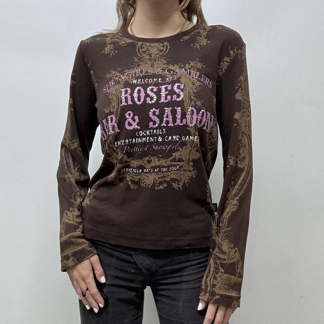 Brown graphic text top