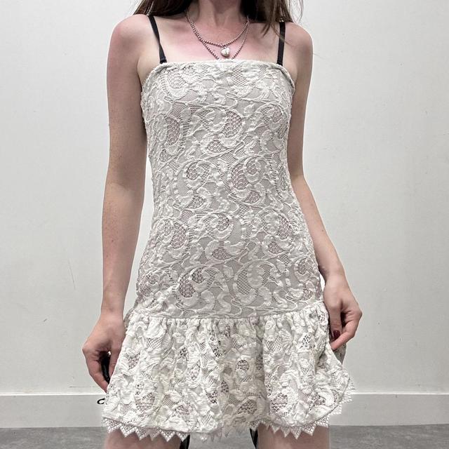 Cream lace coquette dress