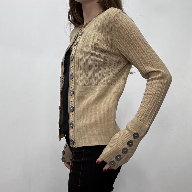 Tan knit button cardigan