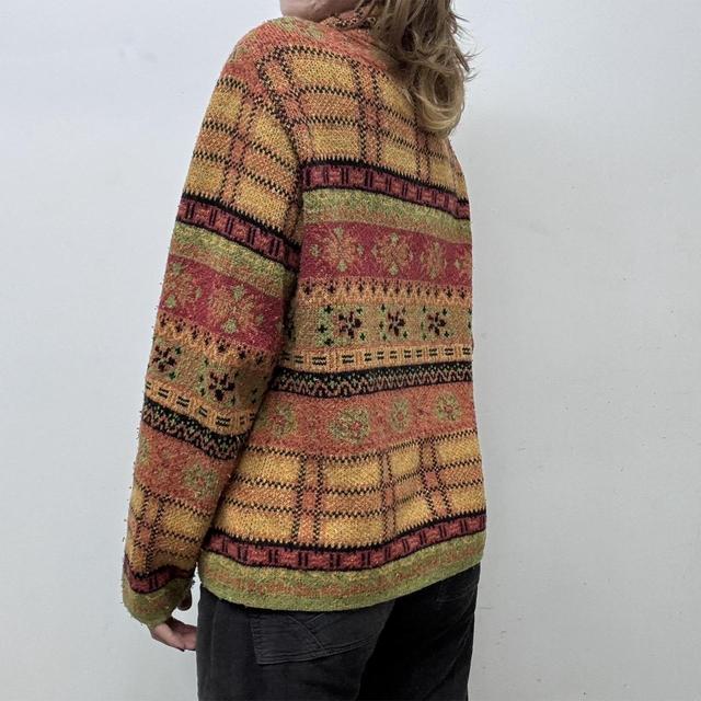 Hippy graphic knit autumn cardigan
