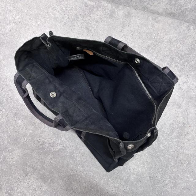 Black hermes canvas tote
