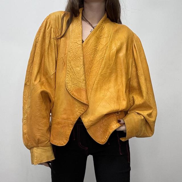 Ultra slouchy batwing leather jacket