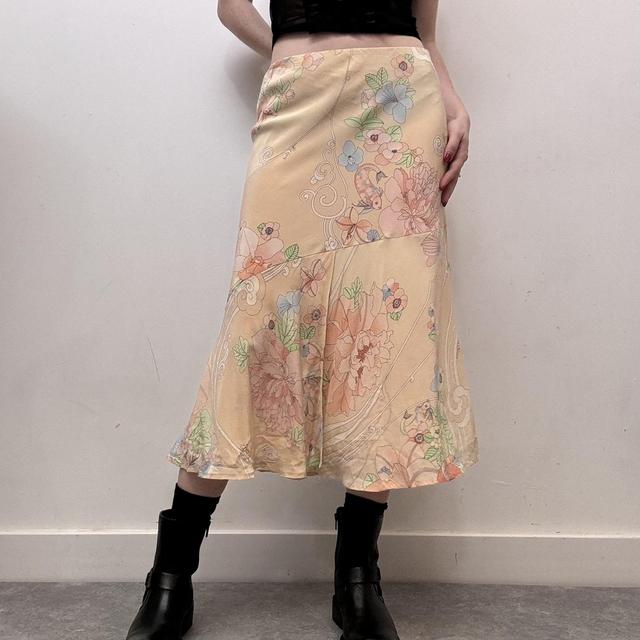 Vintage floaty floral midi skirt