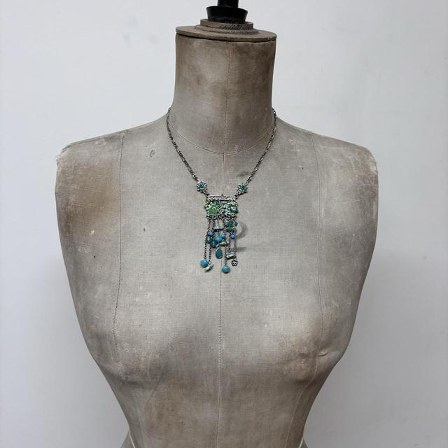 Silver gemstone fairy summer necklace