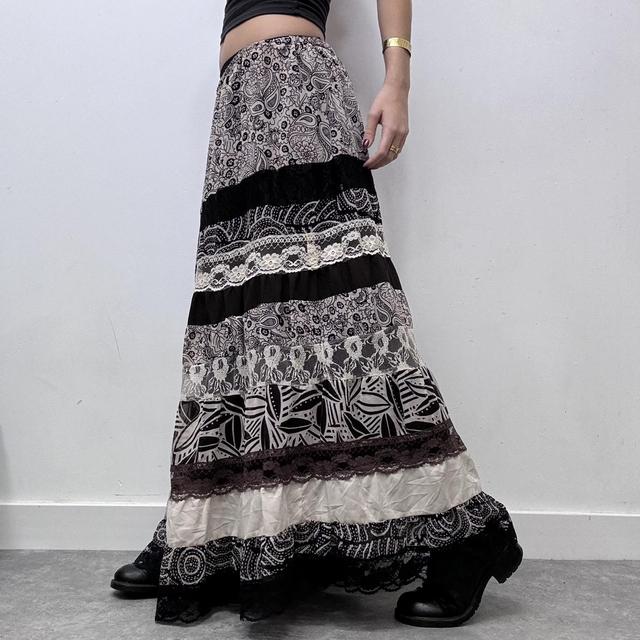 Layered lace tiered fairy maxi skirt