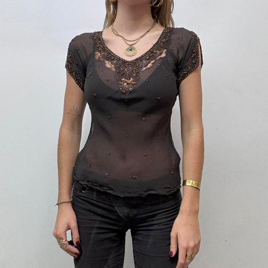 Sheer beaded floaty fairy top
