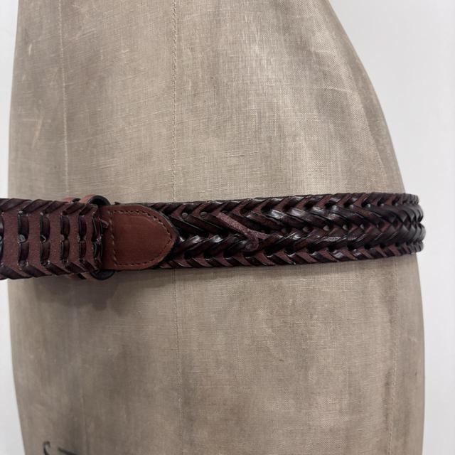 Brown woven leather belt
