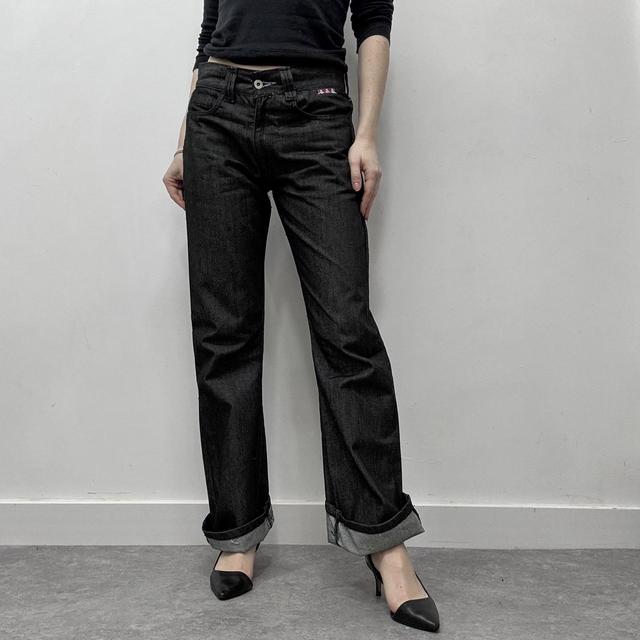 Dark wash salvage denim jeans