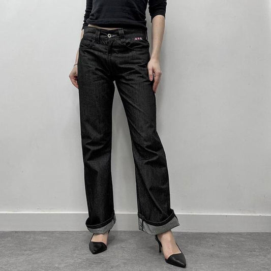 Dark wash salvage denim jeans