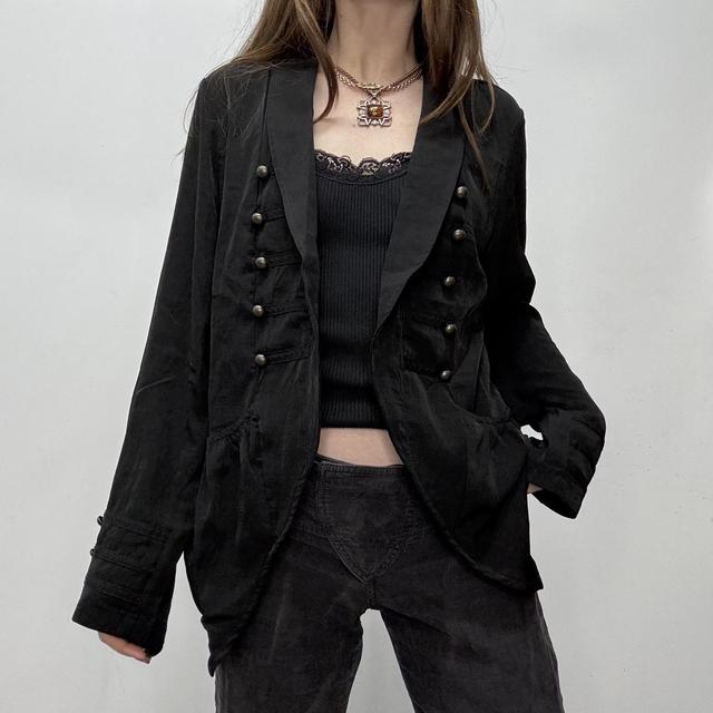 Black military fitted jacket blazer