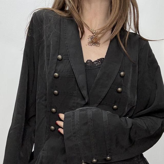 Black military fitted jacket blazer