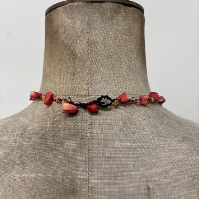 Brown gemstone heart necklace