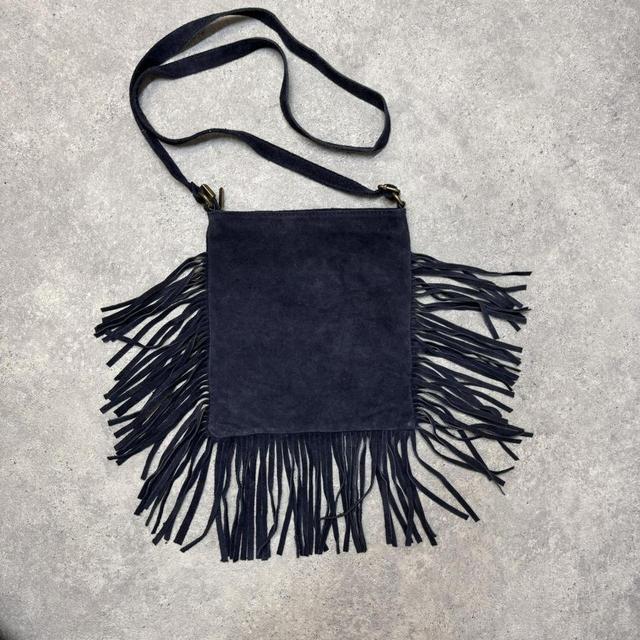 Leather fringe western croc bag