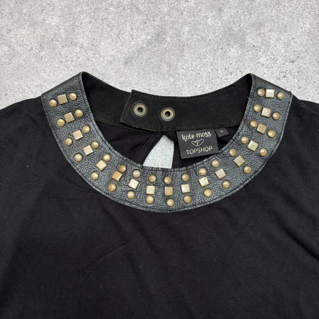 Black studded leather tshirt