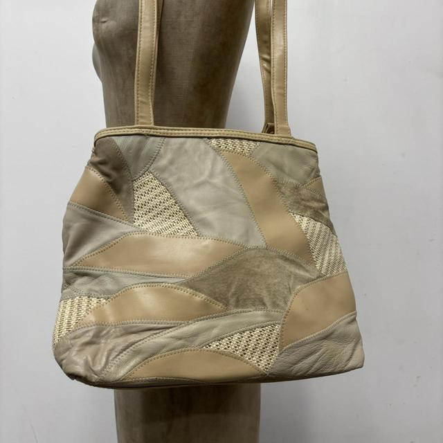 Patchwork tan leather bag