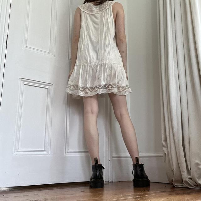 Cream cotton summer midi dress