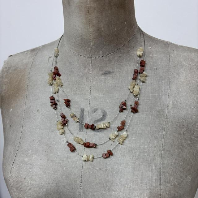 Crystal gemstone layered necklace