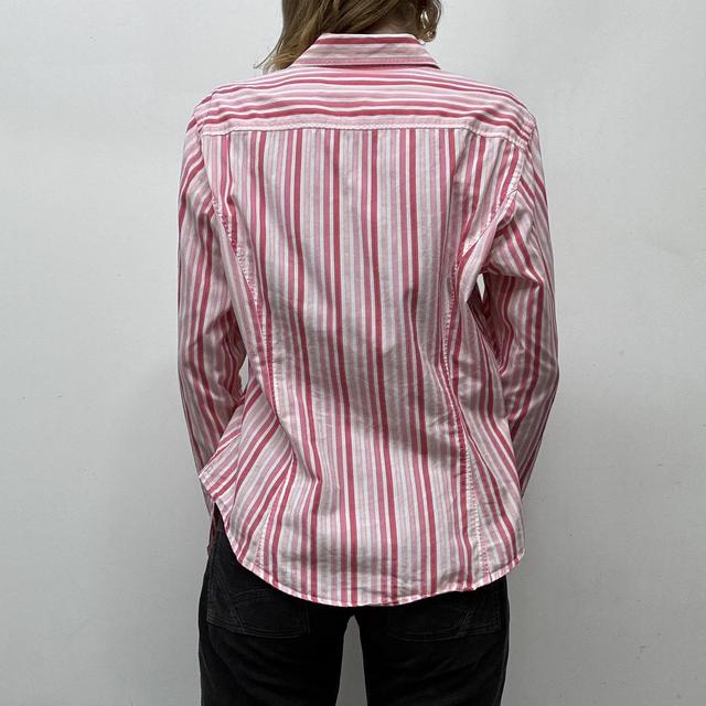 Pink pinstripe fitted office shirt