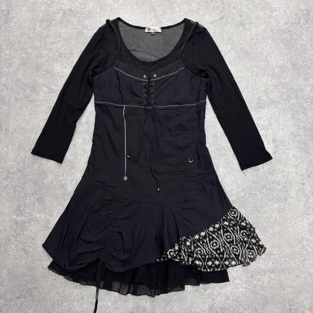 Black grunge corset mini dress