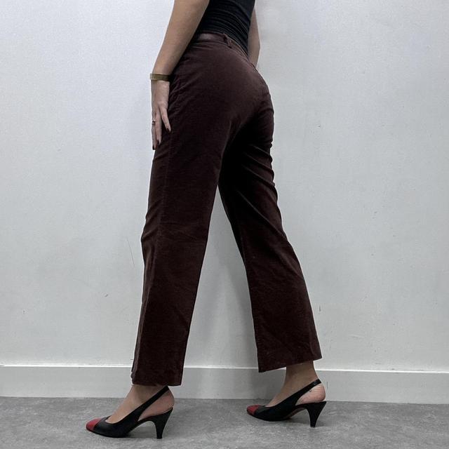 Brown velvet flared jeans