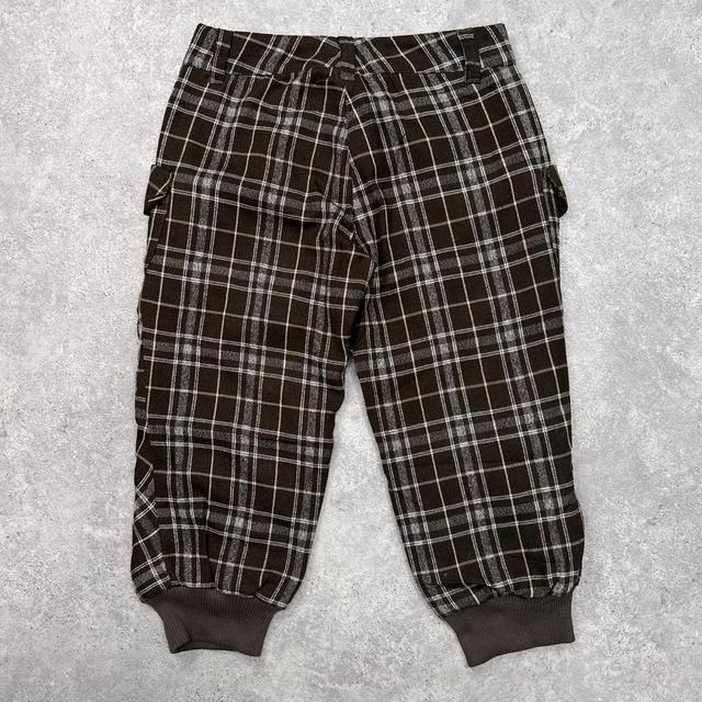 Tartan puff cinched capri trousers