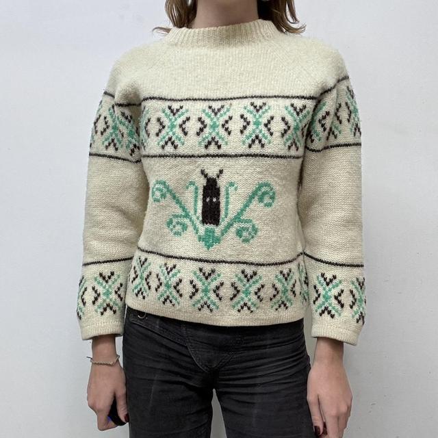 Wool knit fair isle winter jumper