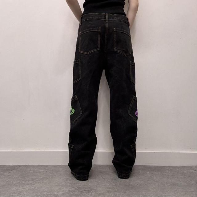 Dark denim graphic jeans