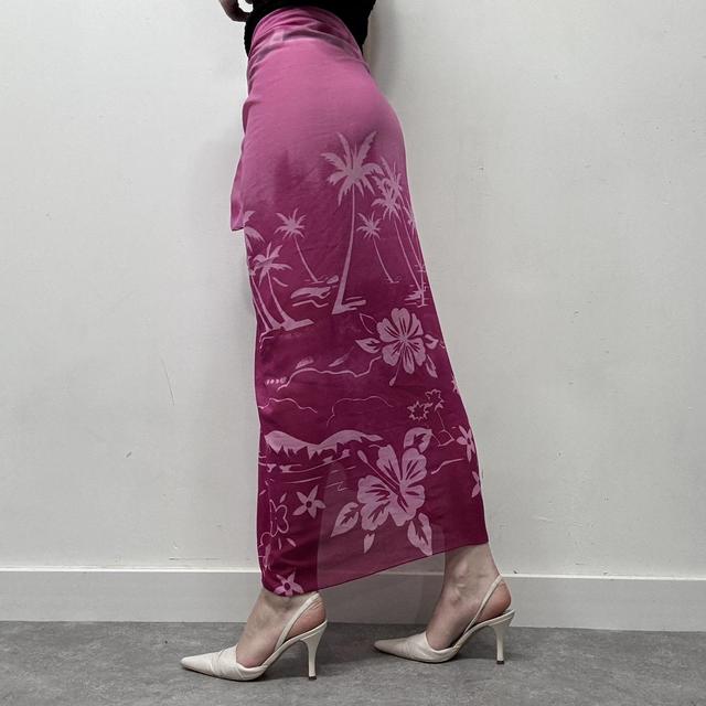 Vintage tropical patterned wrap sarong skirt