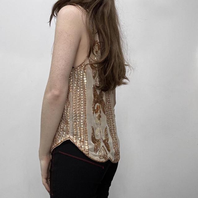 Sheer beaded embelished vest