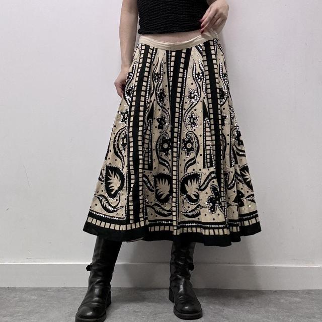 Boho patterned flare summer skirt