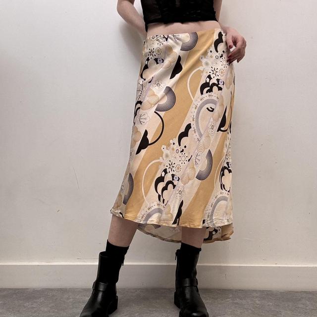 Floaty silky flare print skirt
