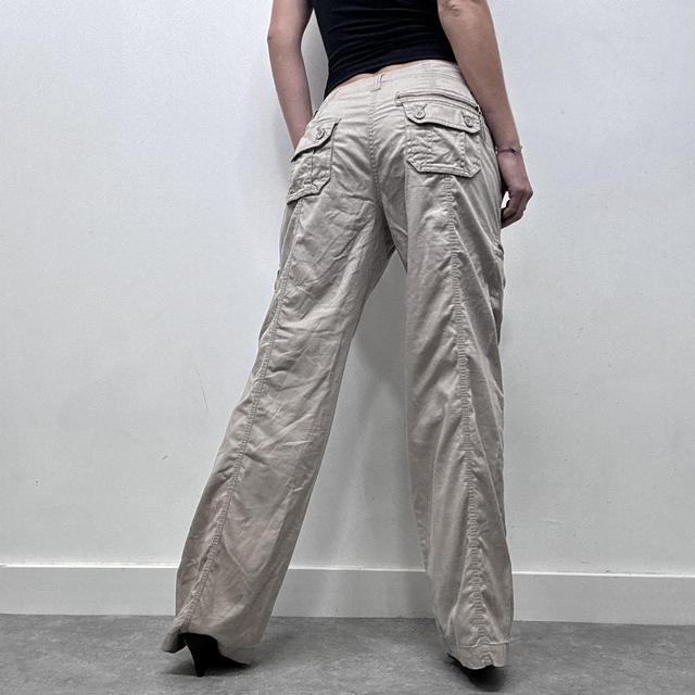 Tan wide leg cargo trousers