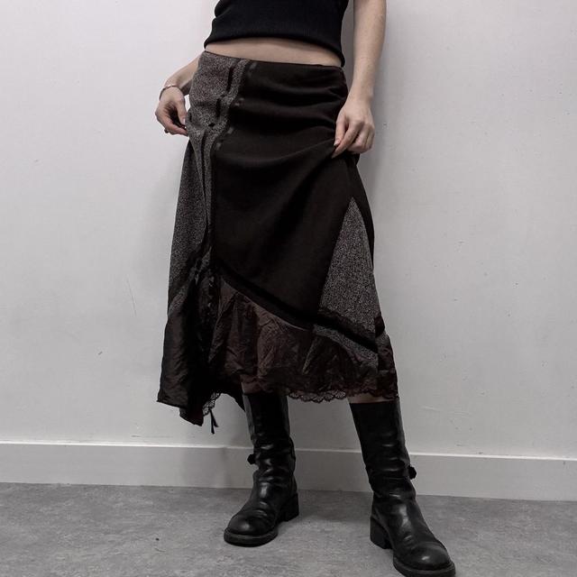 Brown lace asymmetric fairy skirt