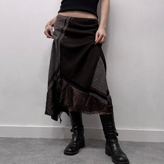 Brown lace asymmetric fairy skirt