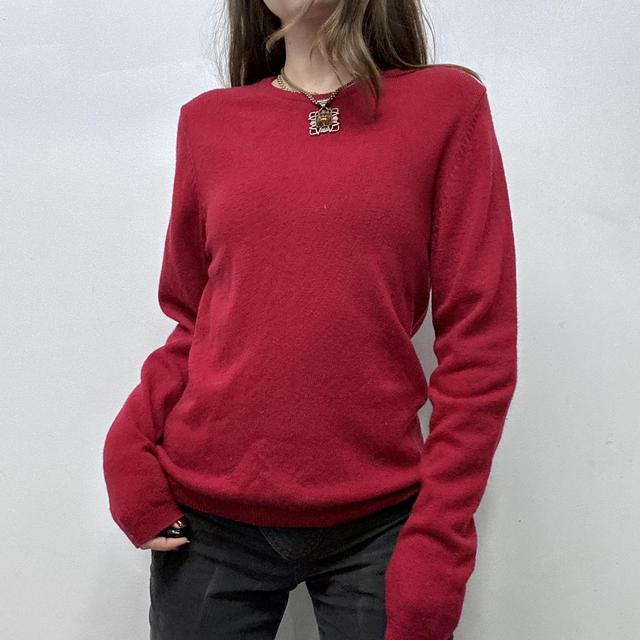 Red wool knitted jumper
