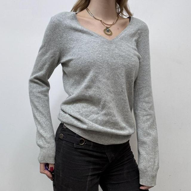 Grey cashmere slouchy jumper